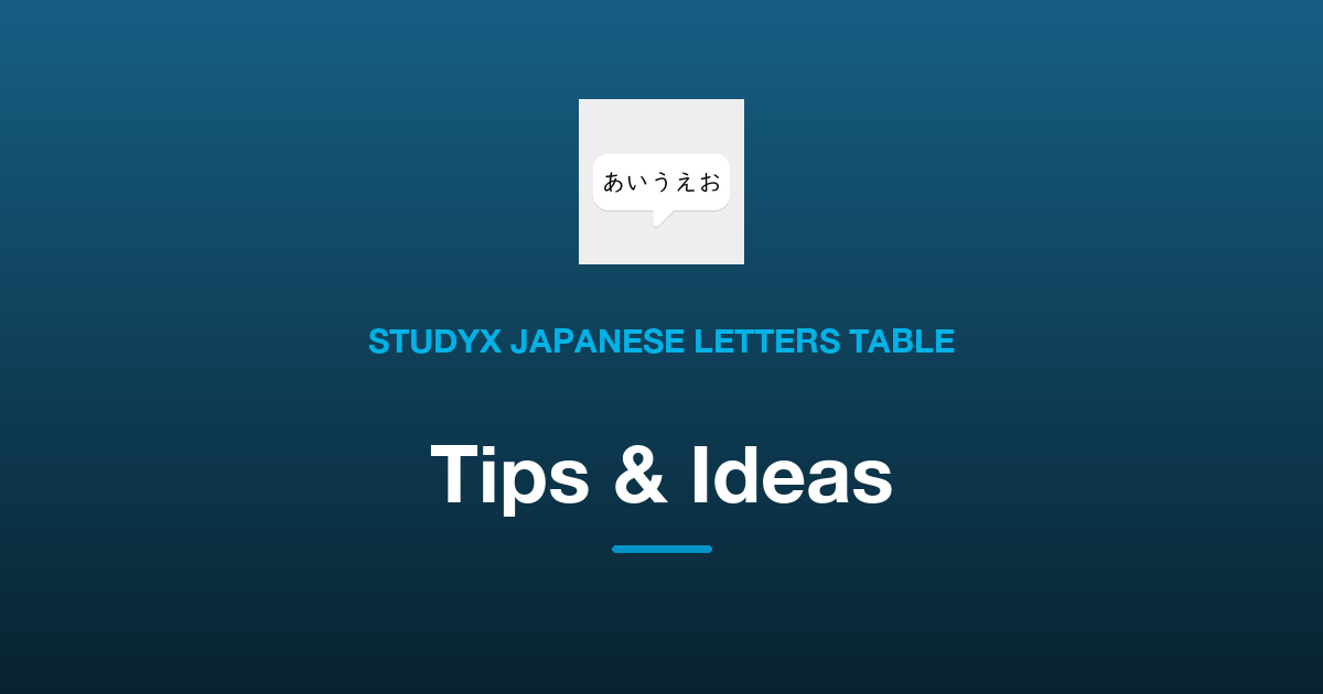 Everyday Ideas for StudyX Japanese Letters Table: From Chart to Quiz