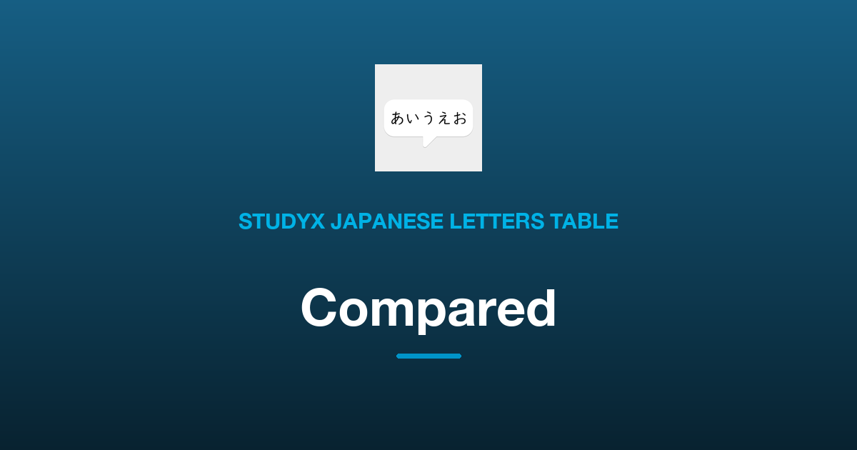 StudyX Japanese Letters Table vs Other Ways to Learn the Kana Chart