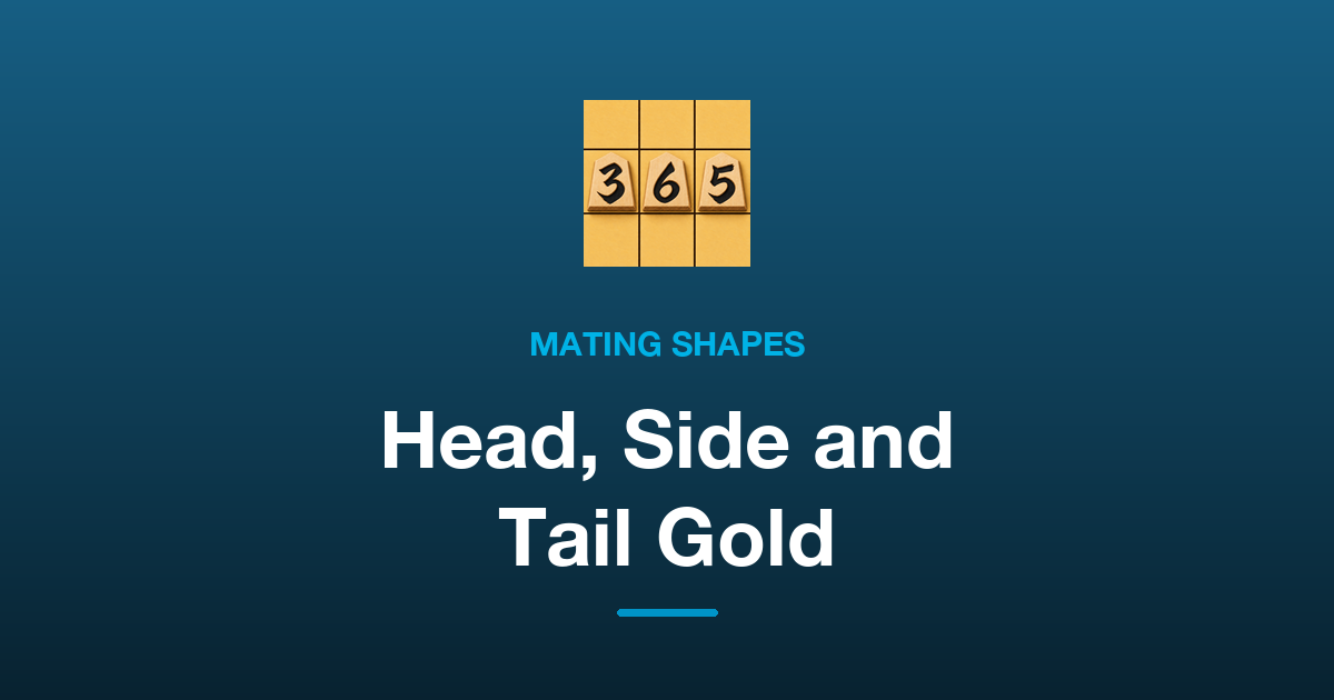 Basic Checkmate Shapes in Shogi: Gold on the Head, Side and Tail