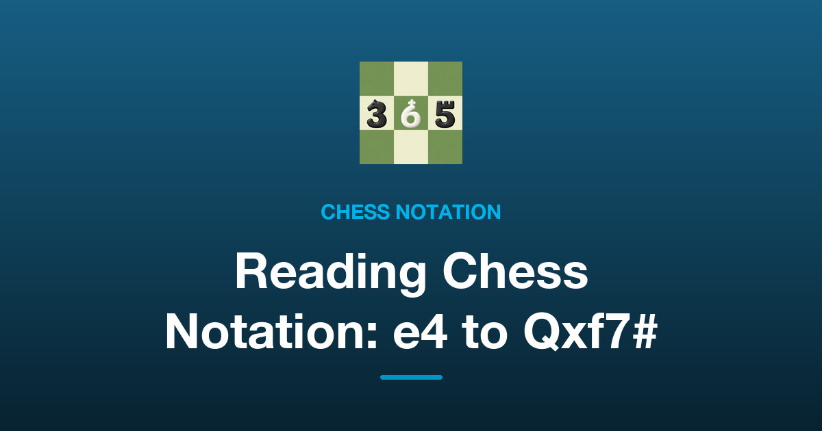 How to Read Chess Notation: What e4, Nf3 and Qxf7# Mean