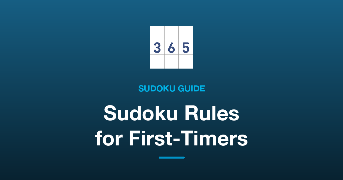 Sudoku Rules: What First-Timers Need to Know